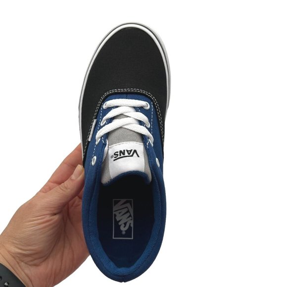Vans Doheny Youth Boys Casual Canvas Sneakers Size 3-5 Blue/ Black Lace up Shoes - Picture 8 of 16